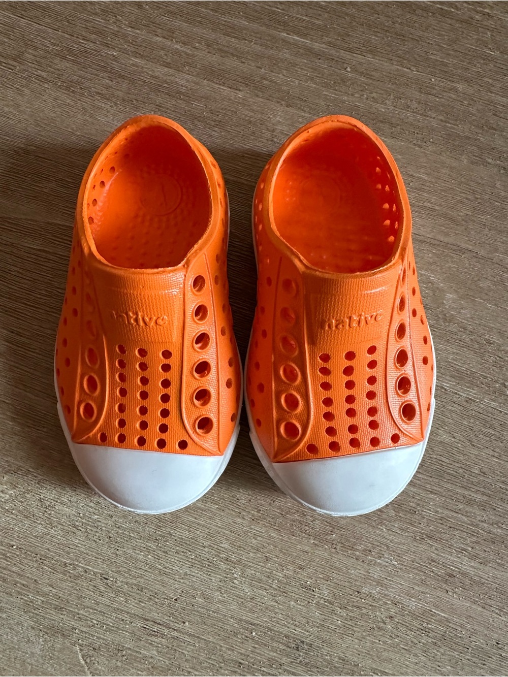 NWOT Native Kids Orange Slip-On Shoe with White Toe